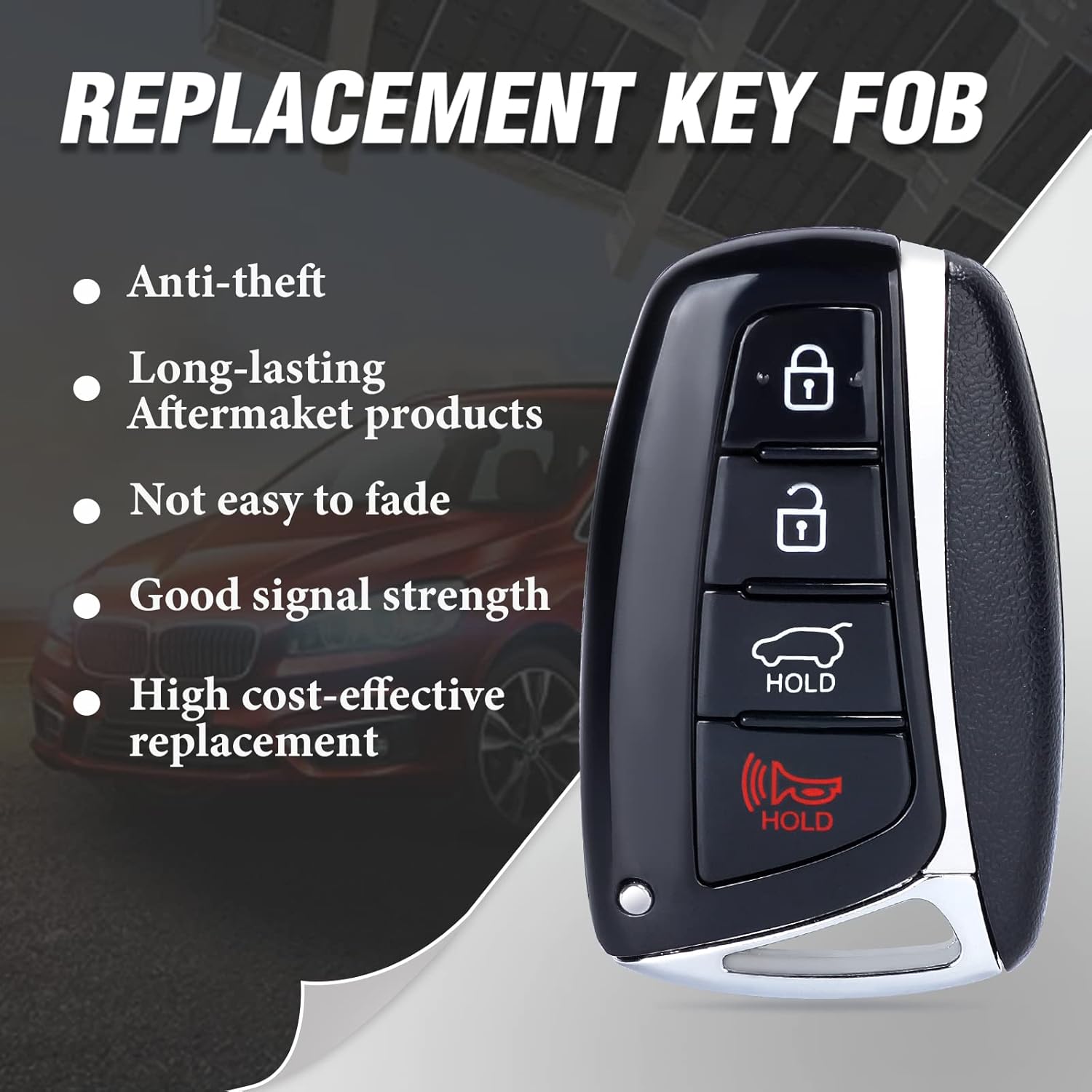 Keyless Entry Remote Control Key Fob Replacement 433 MHz for Hyundai Azera 2015 2016 2017 Push to Start Only FCC ID:ID:SY5DMFNA433 P/N:95440-3V022 4 Buttons