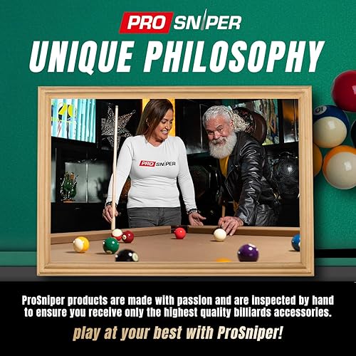Miniatura 8 de Prosniper Juego de 4 palos de billar prémium  Taco de piscina de arce canadiense de 58 pulgadas, 19 onzas con eje de baja desviación y 4 tizas