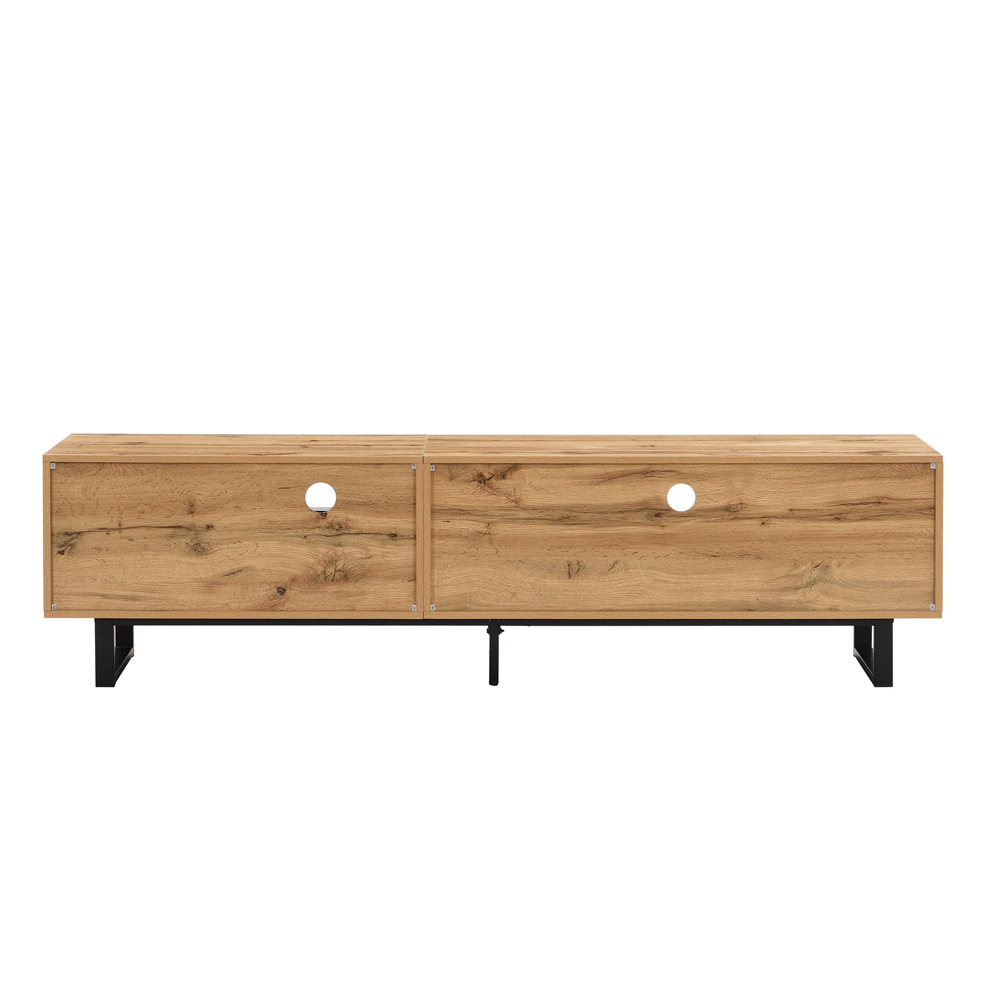 Mueble bajo para TV, 190 x 40 x 50 cm, con efecto de luz LED, para salón, moderno, con bisagra de búfer, diseño a juego