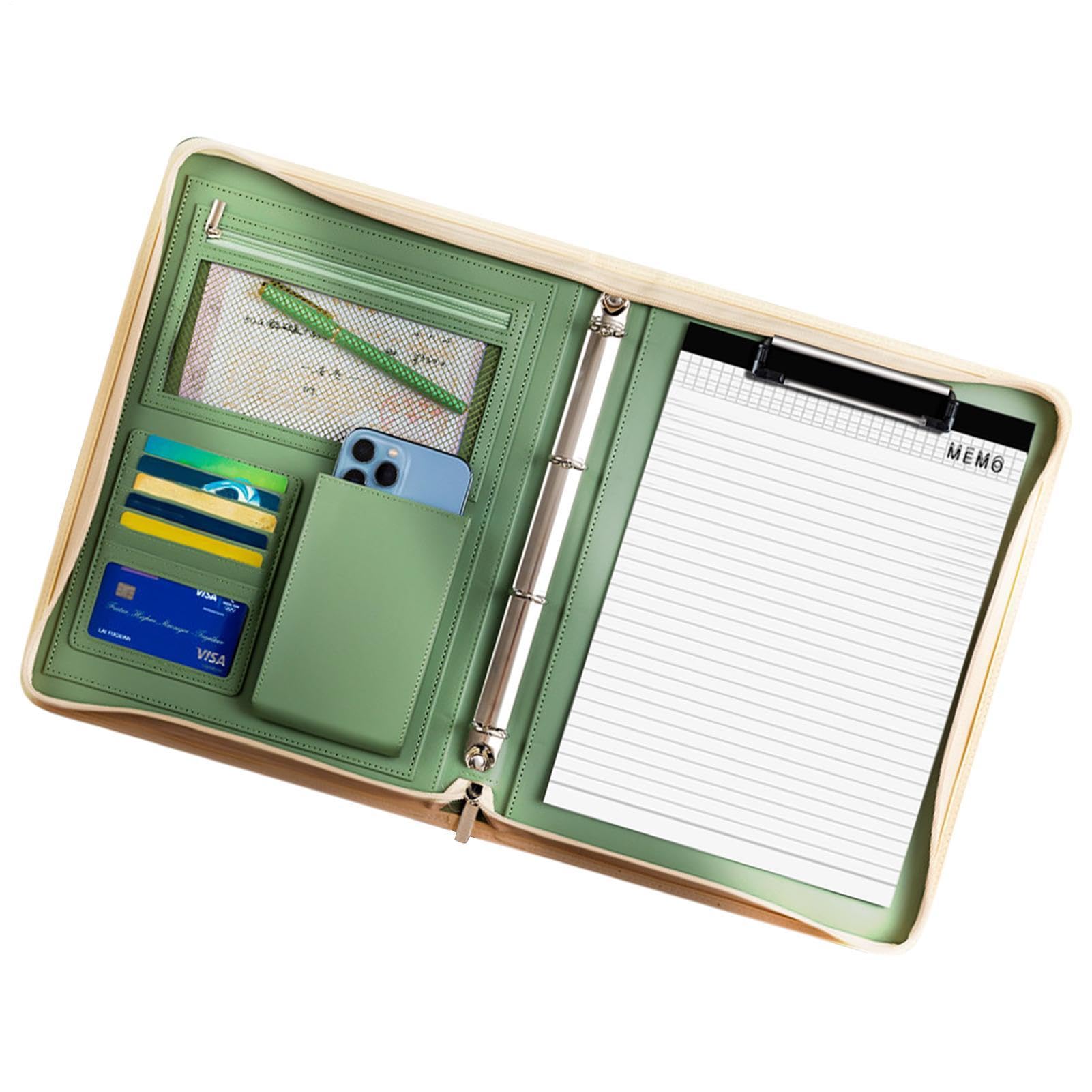 Porte-bloc-notes en cuir PU avec emplacements pour cartes