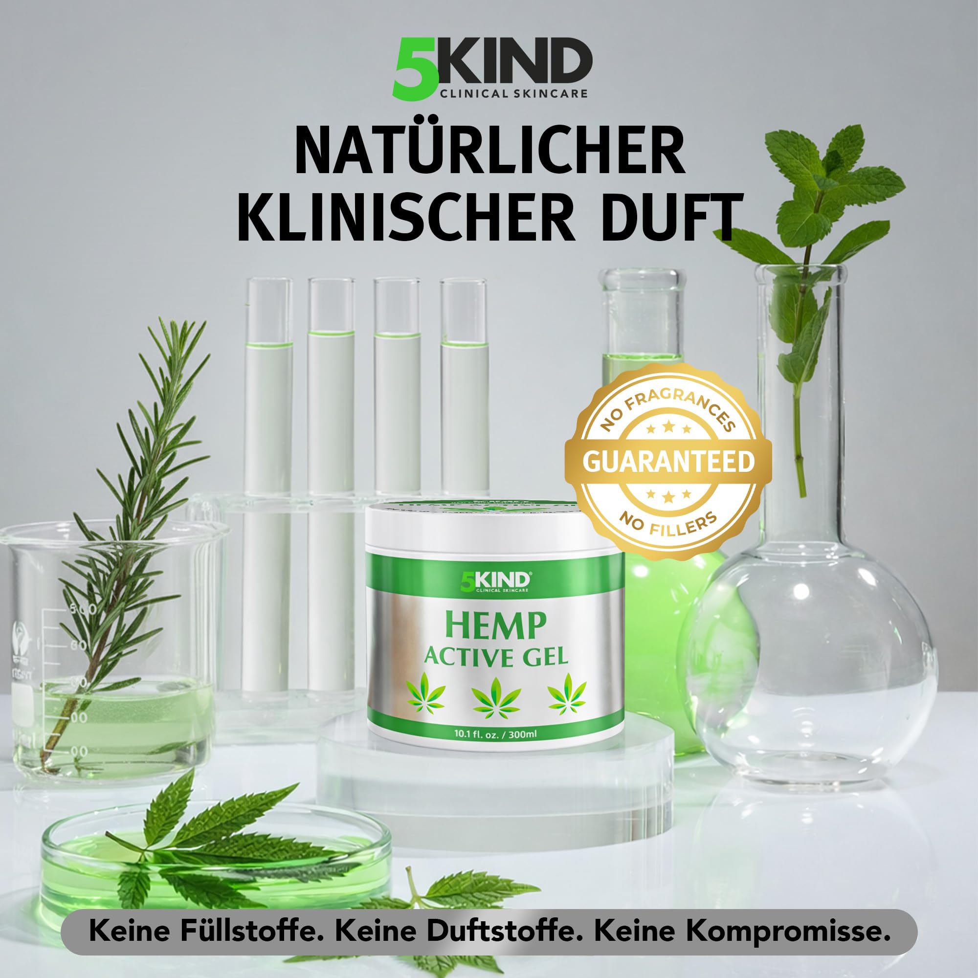 5Kind Hanf Aktivgel - 300ml - Natürliche Inhaltsstoffe - Für alle Hauttypen