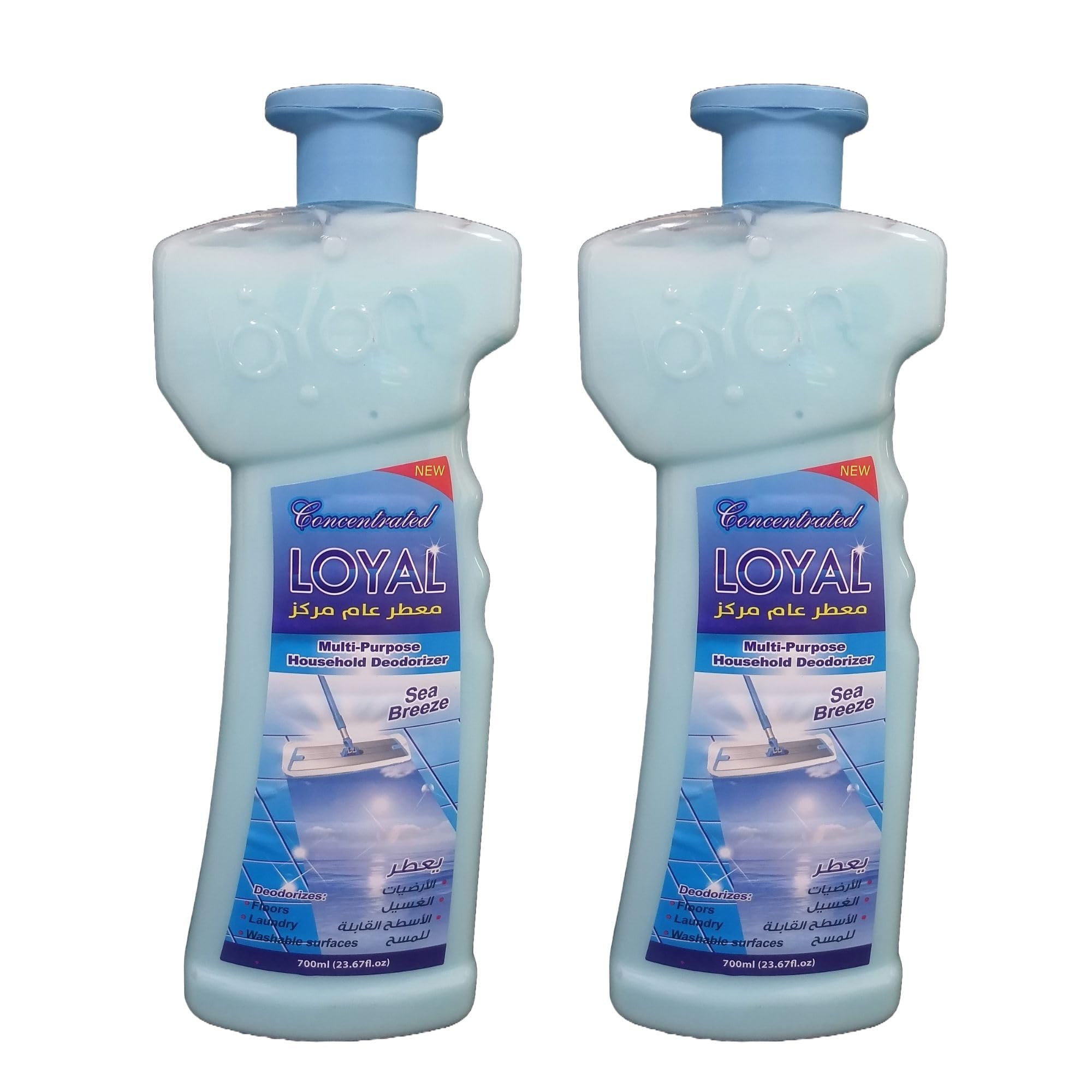 Generic LOYAL Multi-Purpose Concentrated Household Deodorizer, freshener, odor remover, cleaner for washable surfaces, floors, laundry, Seabreeze fragrance, 700 ml (2 Pack, 1400, millilitre)