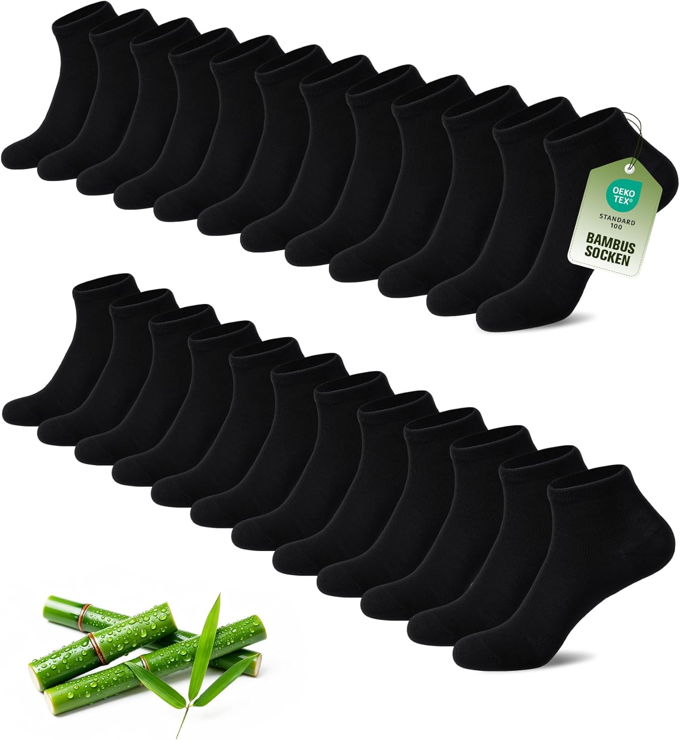 12/24 Paia di Calzini da Sneaker per Uomo e Donna in Bambù, Anti-Odor Traspiranti Mezzi Calzini Morbidi, Calzini Corti per Uso Quotidiano, Tempo Libero, Shopping e Casa