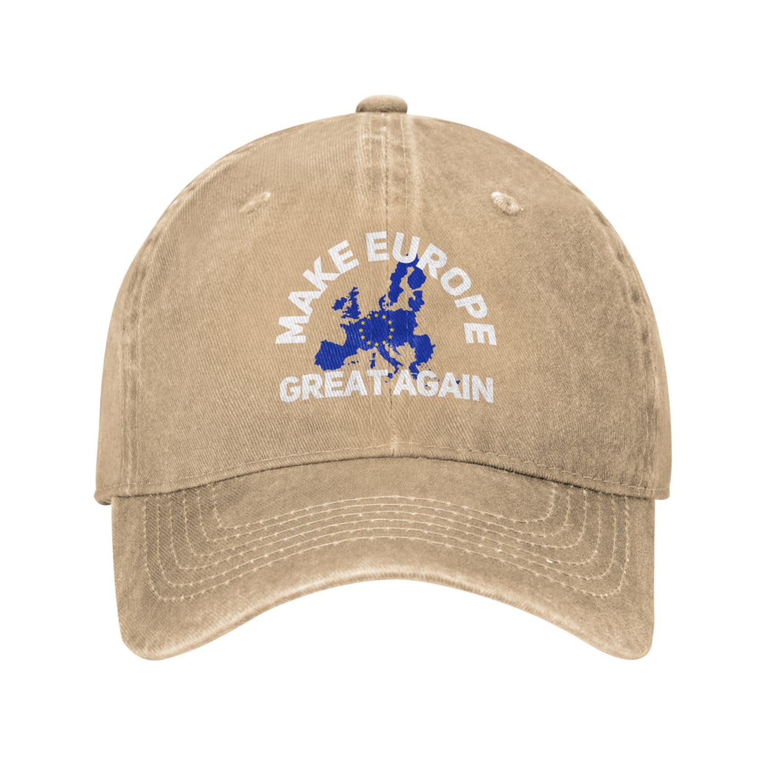 Anceky Make Europe Great Again Hat Cap I Love Europe Trucker Hat for Men Women Natural