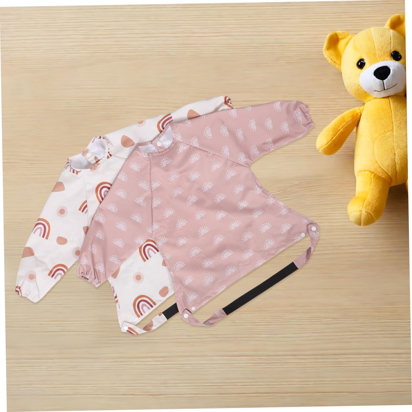 Abaodam 2 Piezas Baberos Impermeables para Manga Larga Delantal Antimanchas para Bebés con Cobertura para Comer y Fácil Limpieza
