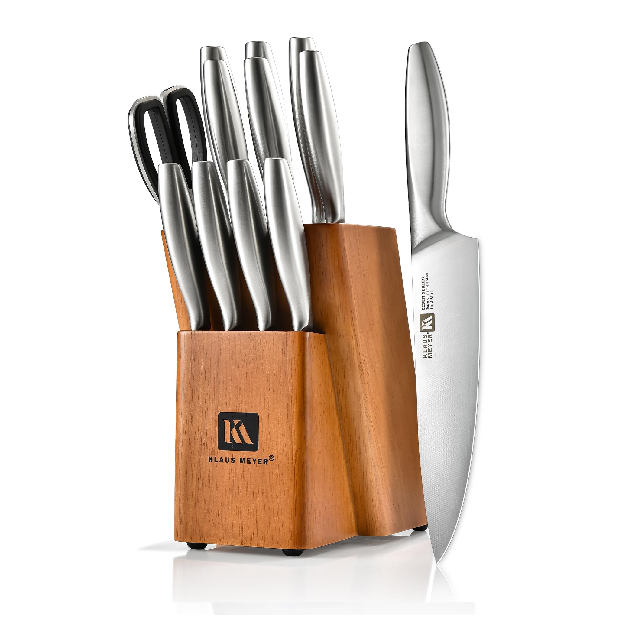 Amazon.com: Klaus Meyer 13-Piece Kitchen Knife Set With Block