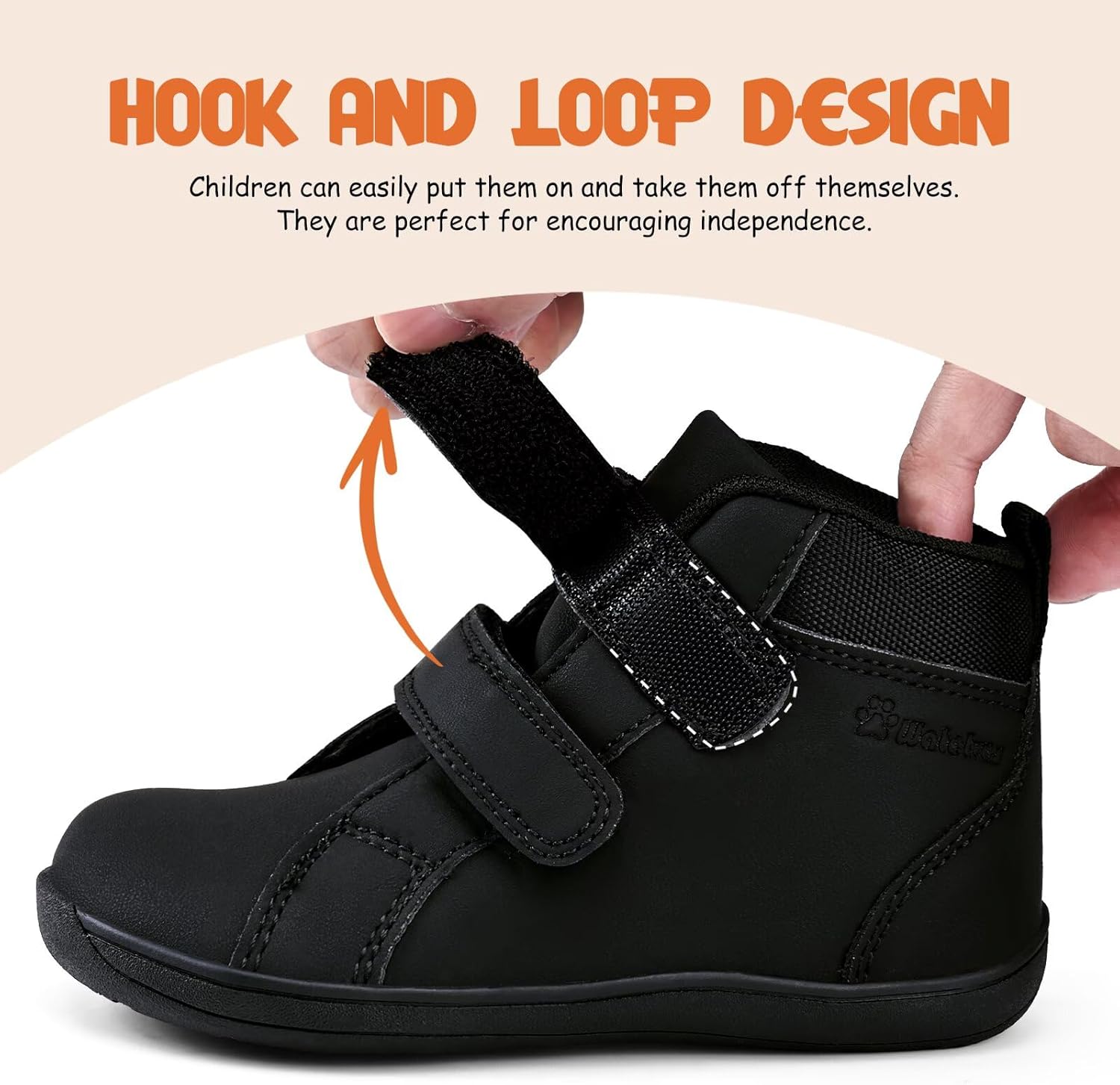 WateLves Toddler Little Kids Wide Barefoot Shoes Boys Girls Winter High Top Minimalist Sneakers Ankle Boots Leather Uniform Dress Shoes Naturally Splay - Image 5