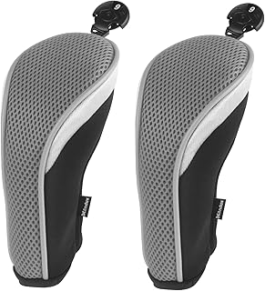 Andux Pack of 2 (All The Same Size) Mesh Golf Hybrid Club Head Covers with Dial No. Tags