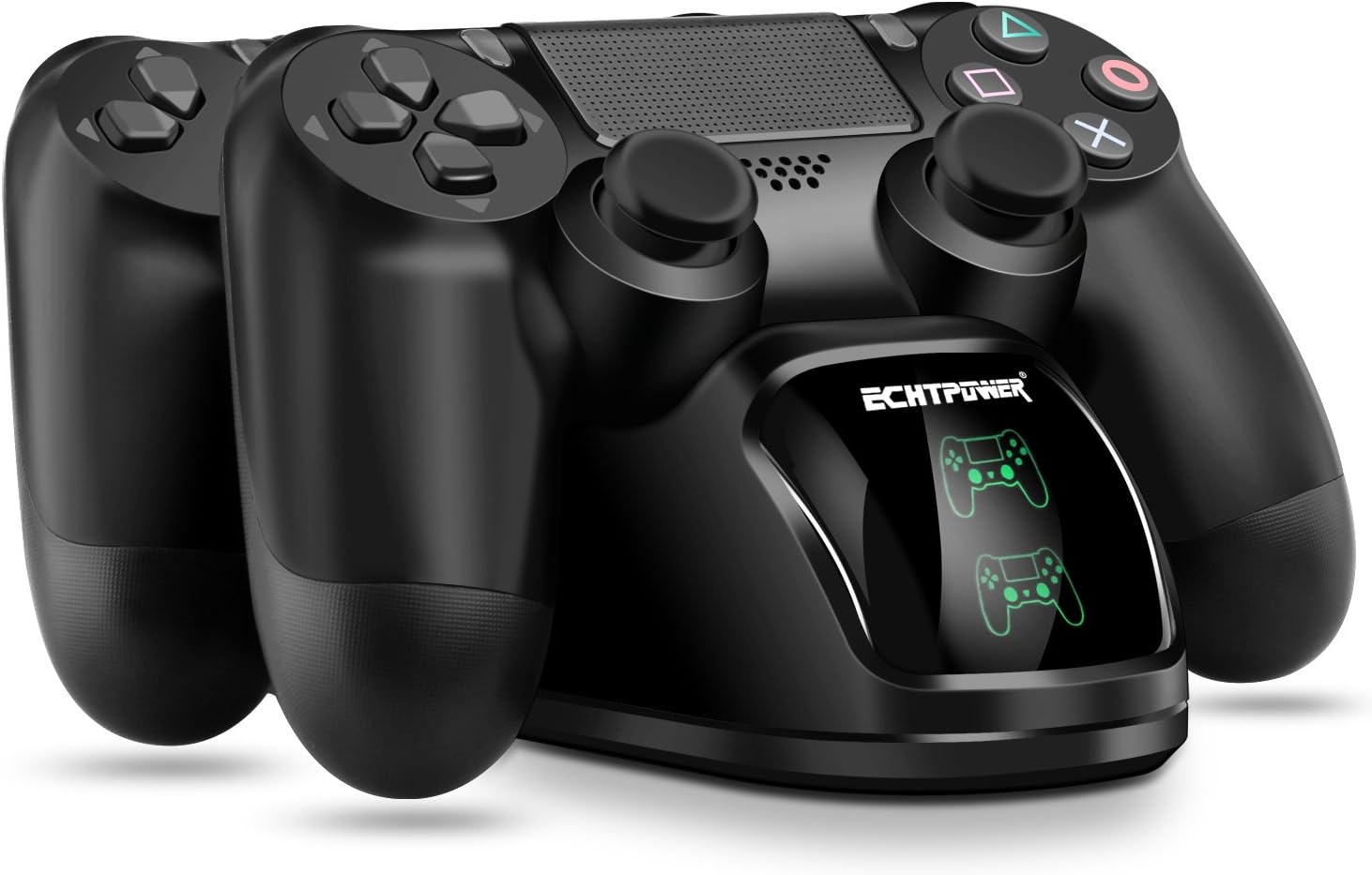 ECHTPower PS5 Controller Charger【Upgraded】, Playstation 5 Charging Station with Wall Charger and USB C Cable, LED Indicator, IC Protection, Fast Charging, PS5 Charger for Sony DualSense Controller