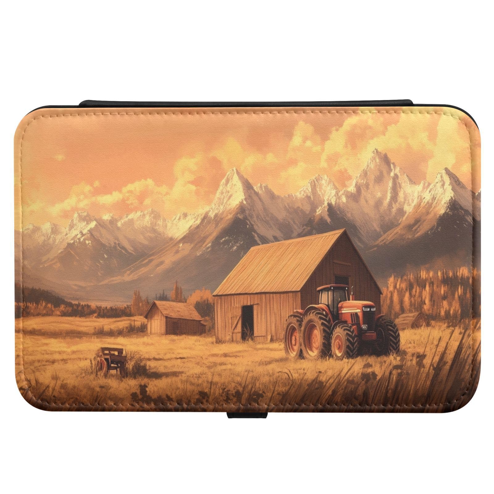 Haskirky Vintage Farm Pattern Jewelry Box Portable PU Leather Travel Jewelry Organize for Women Jewelry Storage Display Holder for Ring, Necklace, Earring