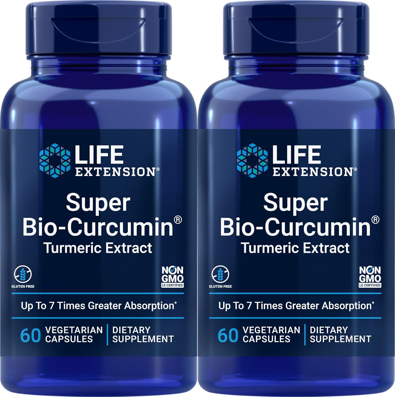Life Extension Super Bio-Curcumin Turmeric Extract 400 mg, 60 Vegetarian Capsules (Pack of 2)