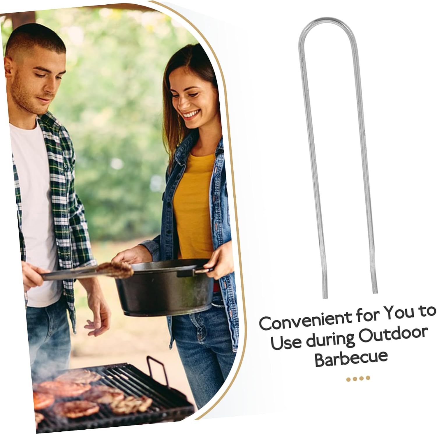 Stainless Steel Grill Grate Lifter Xmas for Outdoor Grilling Tool