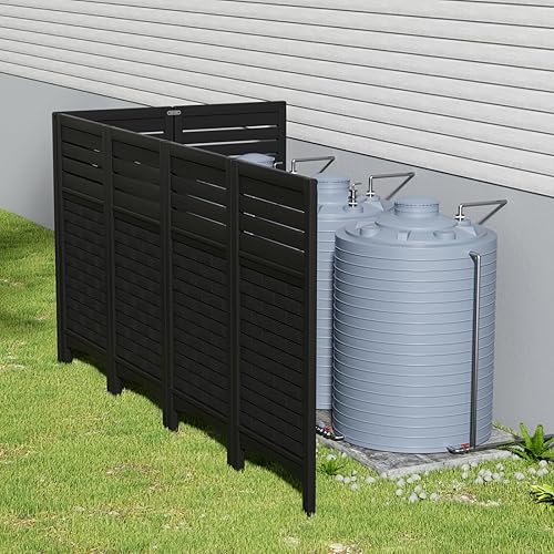 Miniatura 9 de KINYING 4 paneles de pantalla de privacidad para valla de aire acondicionado, equipo de piscina, cubo de basura para exteriores, kit de paneles de