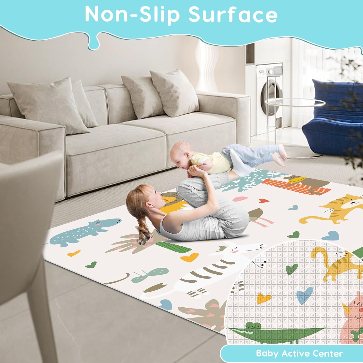 50" ×50" Baby Playpen with Mat, Baby Playard for Babies and Toddlers, Play Pens for Indoor & Outdoor, Sturdy Safety Play Yard with Soft Breathable Mesh, Anti-Fall, Ball x 18, Handle x 2, Grey