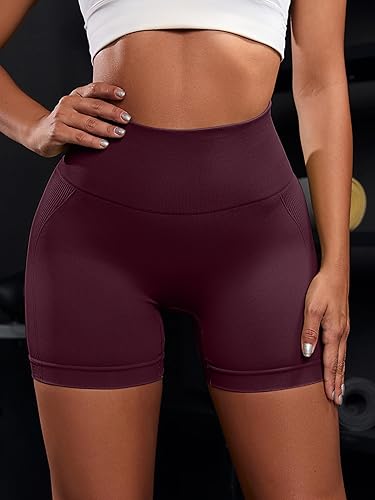 Miniatura 2 de OVESPORT Pantalones cortos de entrenamiento de 3 piezas para mujer, sin costuras, con levantamiento de glúteos, cintura alta, para yoga, gimnasio