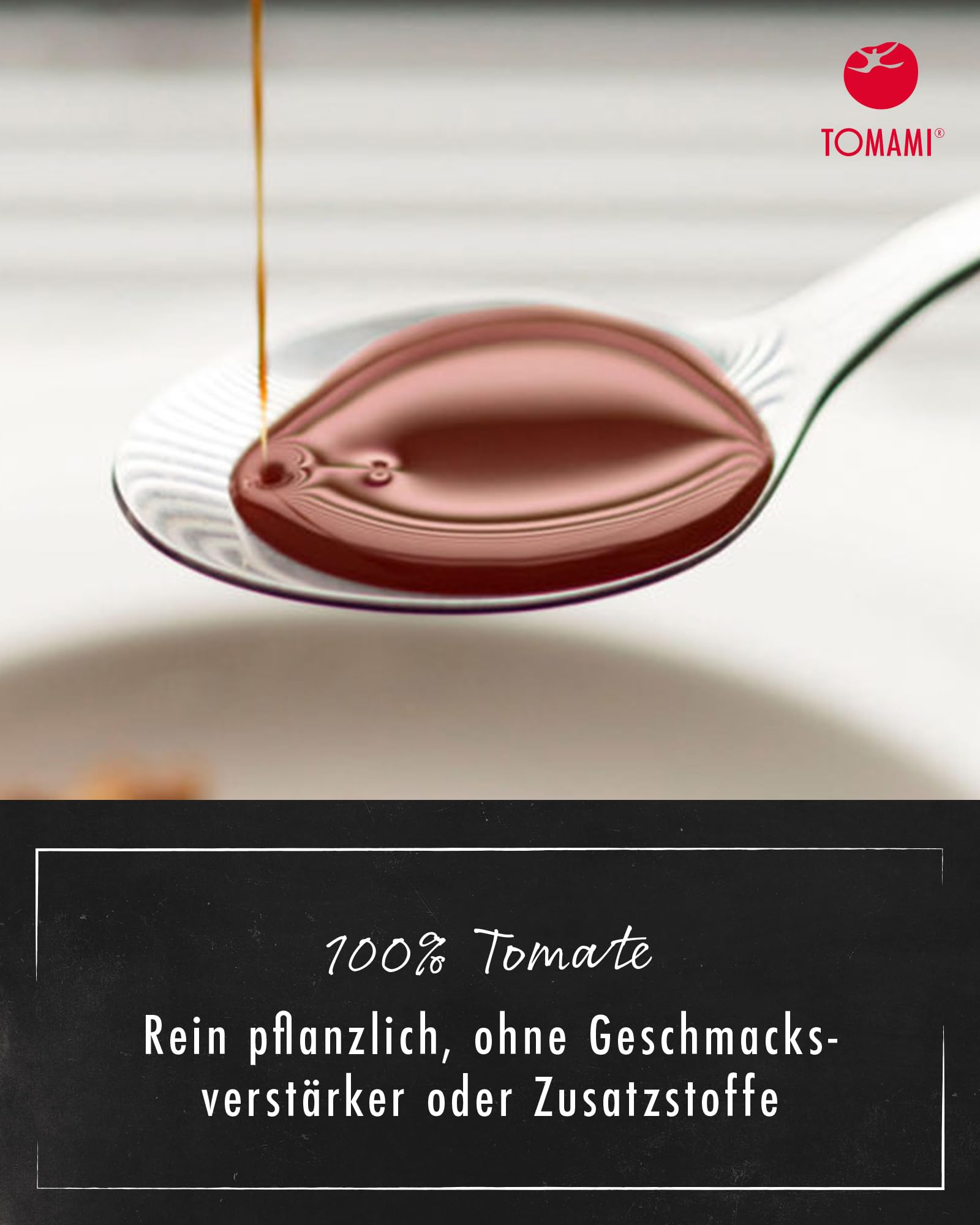 TOMAMI No.1 Umami Würzsauce 740ml -100% Tomate, Vegan, Glutenfrei, Intensiv | Laktosefrei, Sojafrei - Intensiv-fruchtiger Geschmack - Für Fleisch, Fisch & Gemüse