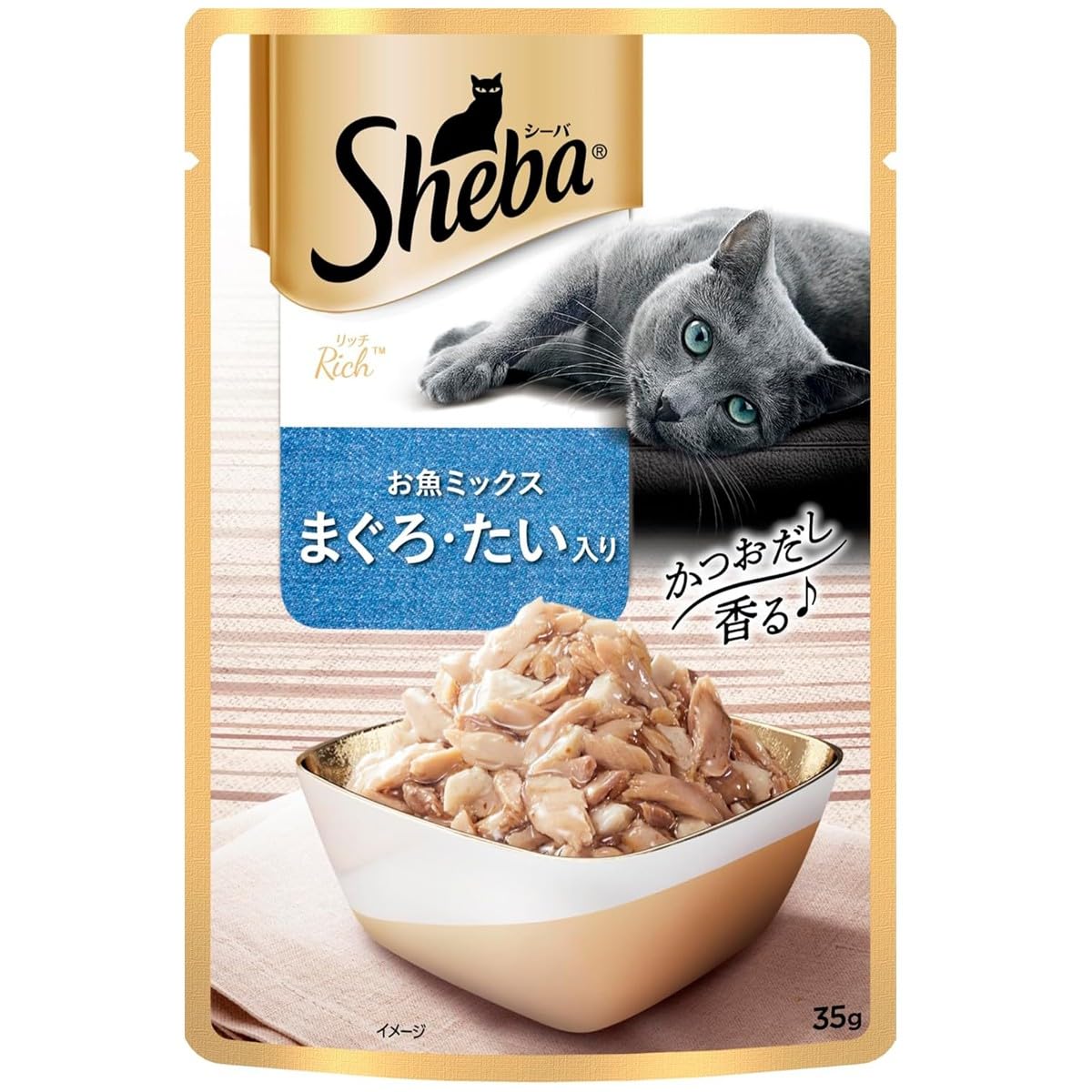 シーバ リッチ ウェット 成猫用 お魚ミックス まぐろ・たい入り 35g×12袋…