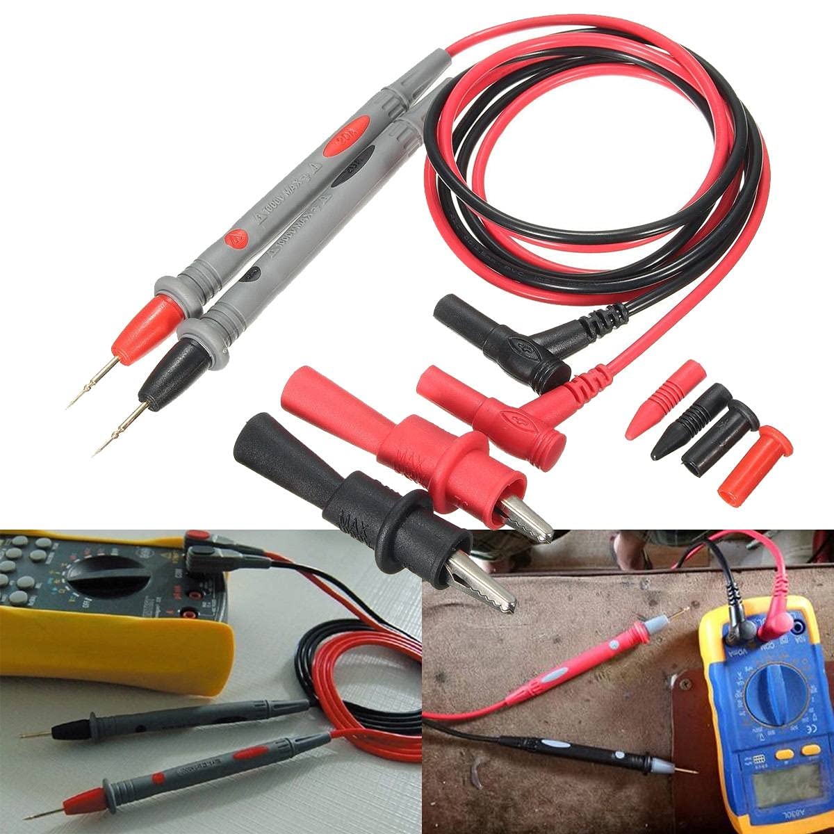 20A Probe Test Lead+Alloy Clips Clamp Cable Wire Test for Multi Meter Tester Digital Multimeter 2020