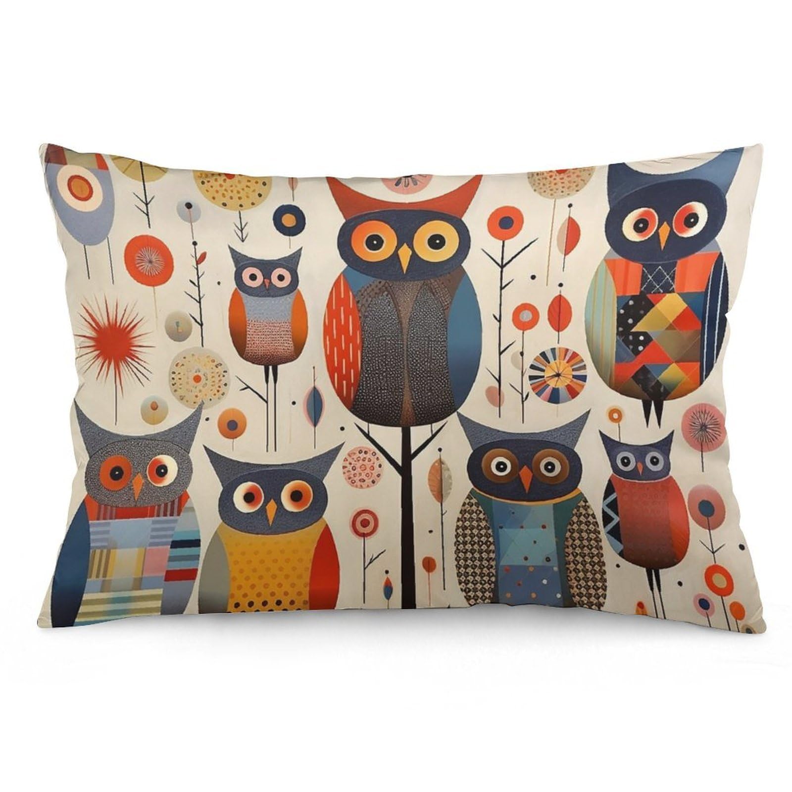 NTVOWPZO 2 Pack Decoration Throw Pillow Covers 20"x30" Pillowcases Covers Patchwork Owl Pillowcases Modern Farmhouse Home Decor Sofa Cushions Covers for Couch Bed Living Room