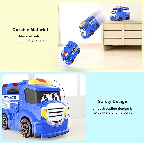 Miniatura 2 de Auto a control remoto para niños pequeños, juguetes ideales para niños de 2 a 3 años, primer auto de policía a control remoto con sirenas y luces,