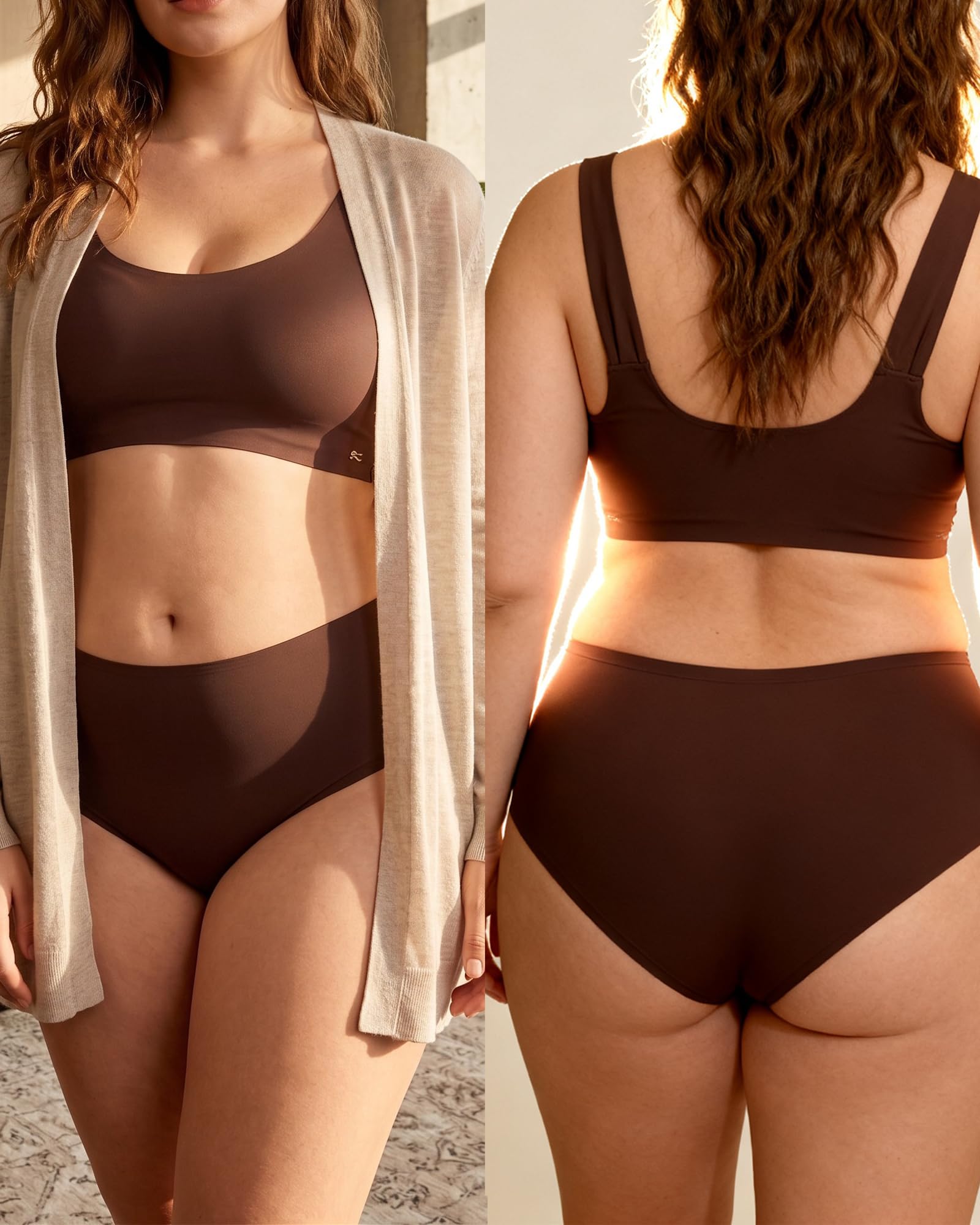 ALL OF SHE 5 Pack di Mutande Senza Cuciture Donne a Vita Media scivolamenti Morbidi Mutandine Senza Cuciture Biancheria Intima Donne Multipack XS-XL