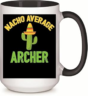 Gift Ideas for Archery Lover Nacho Average Archer 11oz 15oz Inner Color Accent Mug
