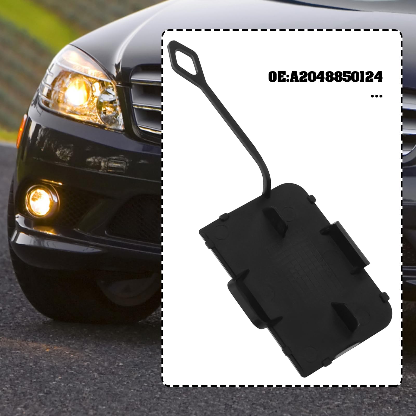 ECSiNG Tapa del Gancho de Remolque del Parachoques Delantero A2048850124 Compatible con Mercedes Clase C 2007-2011