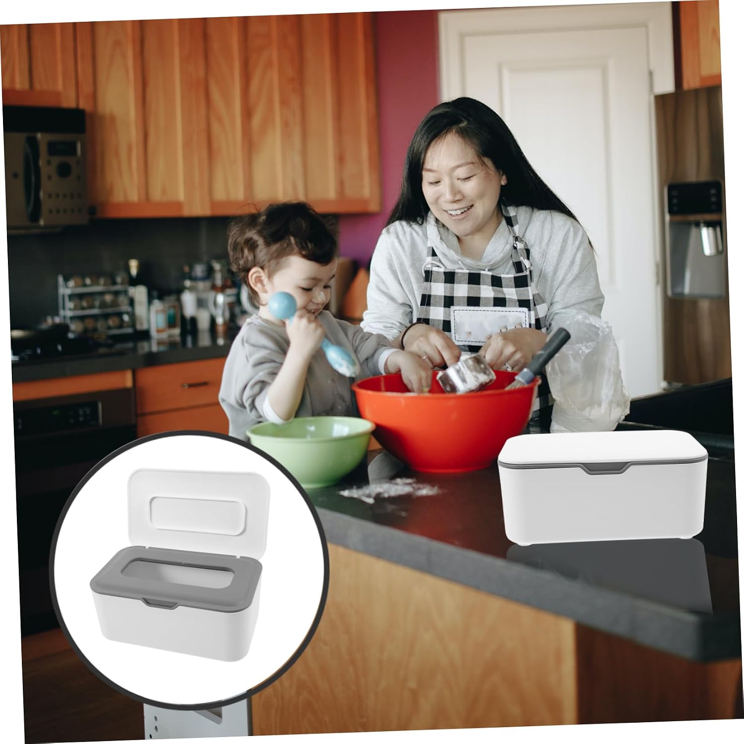 2pcs Tissue Box Portable Wipes Dispenser Travel Tissue Container Storage Wipes Box for Home Use