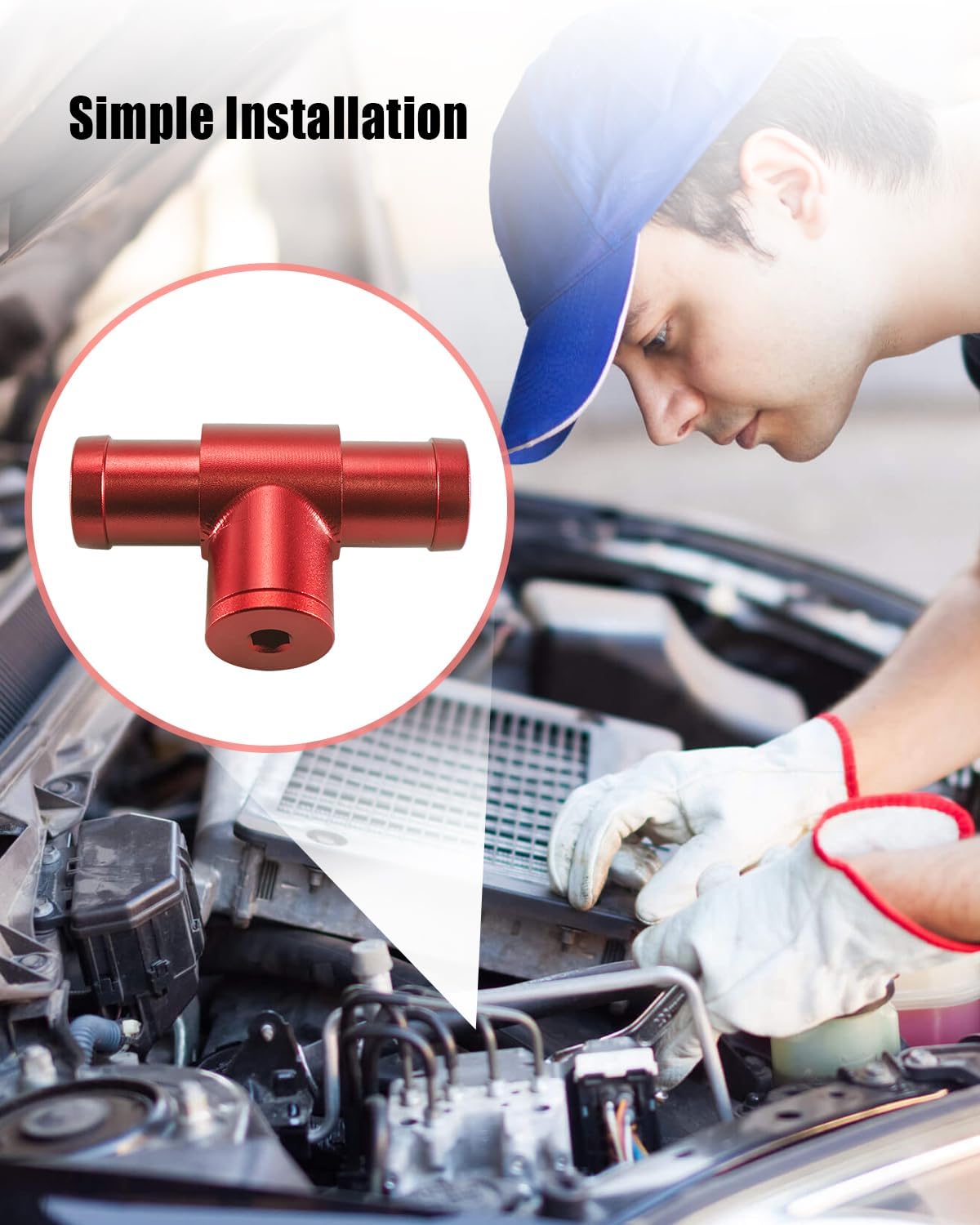 Aluminum Coolant Bleeder Port Heater Hose Connector Fit for Nissan 350Z Infiniti Q45 G35 Sedan G35 Coupe M45 M35 / M45 FX35 FX50 QX70 Q50 M56 Q70 M35 Hybrid Q70 Hybrid Replace 92500-AR000