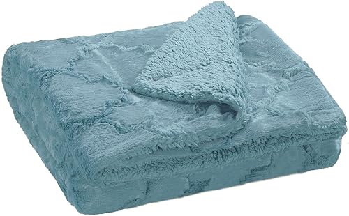 BOON Brushed cobija de piel sintética con refuerzo de sherpa, 50 x 60 pulgadas y 60 x 80 pulgadas