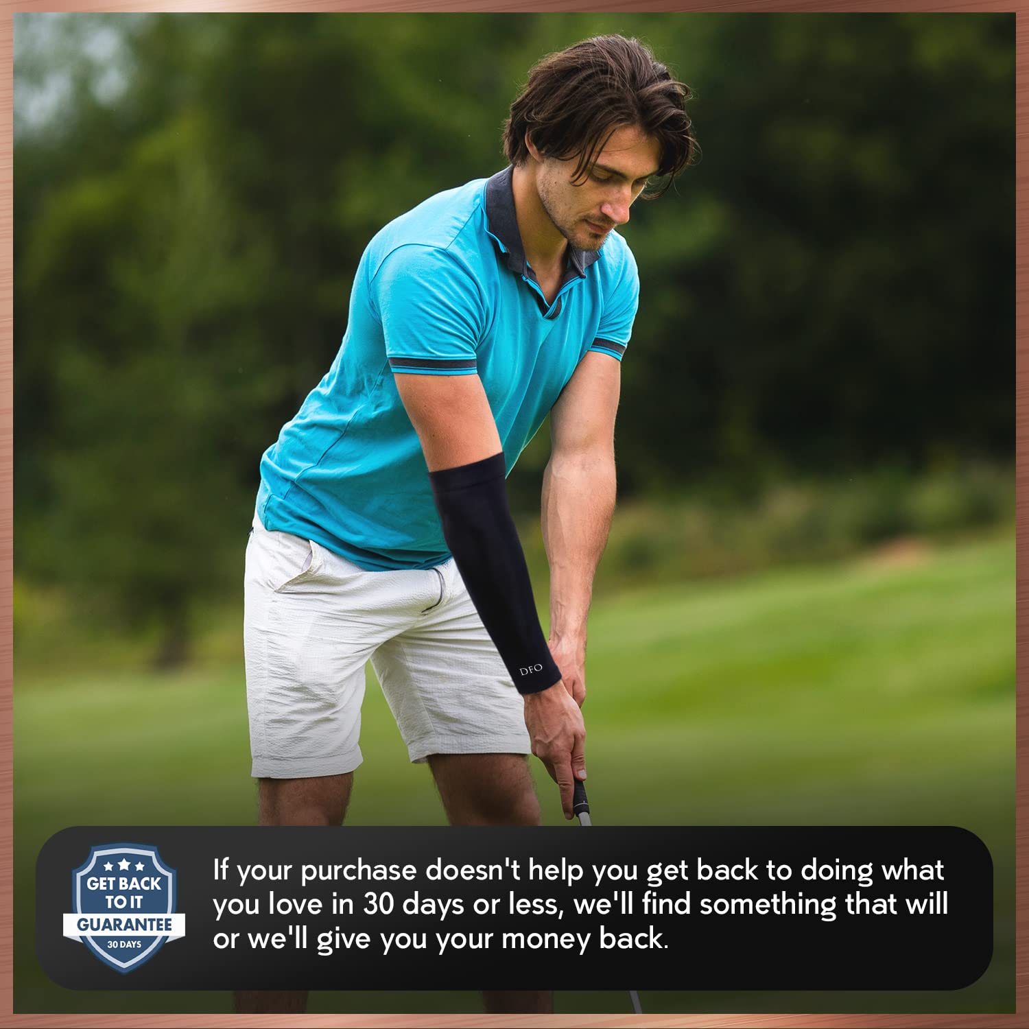 Dr. Frederick's Original Copper Compression Elbow Sleeve - 1 Sleeve - Elbow Support - Compression Sleeve For Men and Women - Tendonitis Pain Relief - Golf & Tennis Elbow Brace - Large : Health & Household