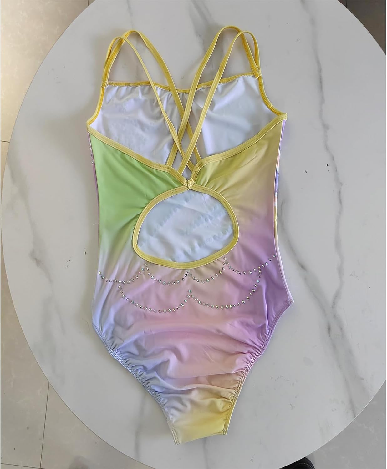 Purple Pattern Synchronized Swimsuit Elegant and Comfortable Swimwear for Women