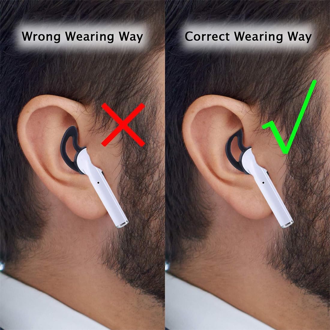 Crochet d'oreille Remplaçable en Silicone Souple Compatible avec AirPods, Antidérapant et Anti-Perte, Accessoire Écouteur Multicolore
