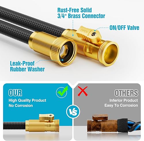 Miniatura 2 de Manguera de jardín no expandible de 50 pies, manguera de agua flexible para exteriores y jardín con boquillas de 10 funciones, portátil, sin