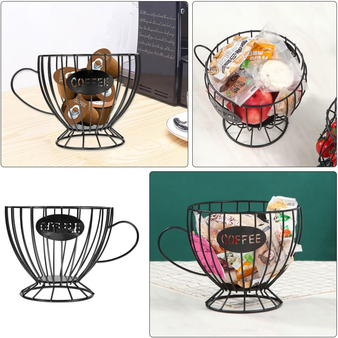 Organizer Storage Basket Fruit Draining Holder Iron Storage Rack for Home