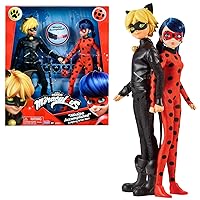 Bandai – Miraculous Ladybug – 2 bambole articolate da 26 cm Ladybug & Chat Noir