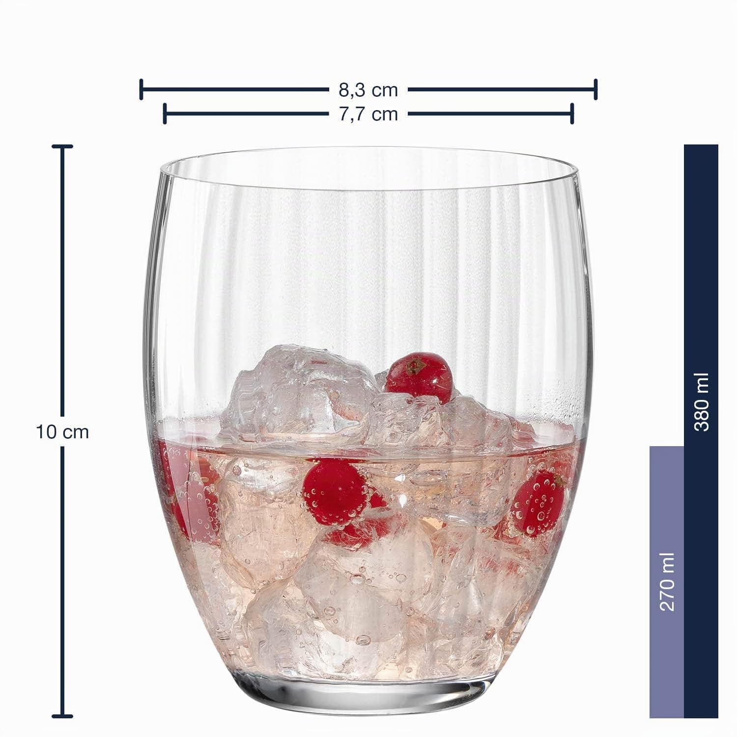 Leonardo Poesia 069170 Lot de 6 verres à eau, lavables au lave-vaisselle, en verre, à jus, 380 ml, transparents