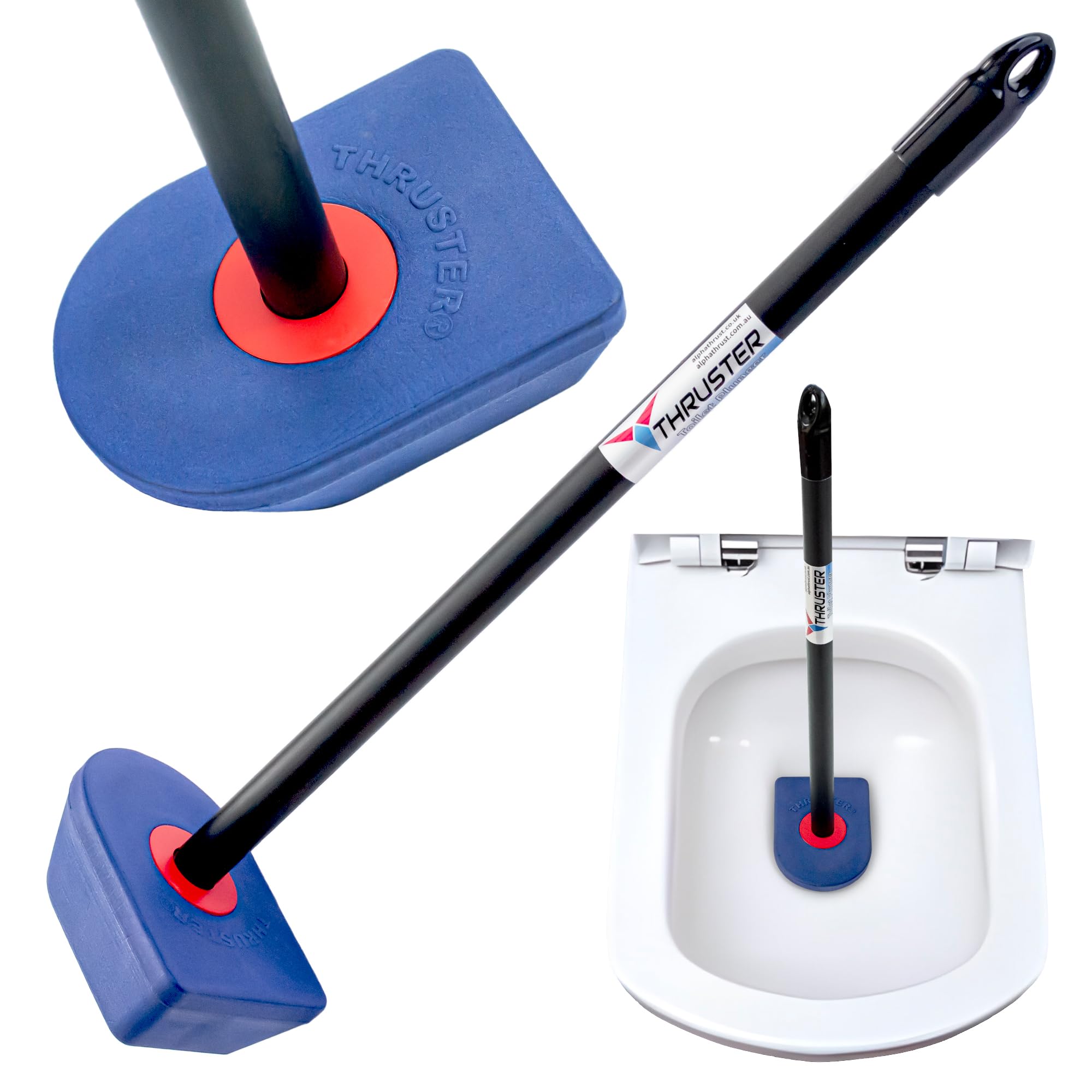 THRUSTER Toilet Unblocker– Works Better Than a Plunger-Unblocks Horseshoe Shaped Toilets Fast | No Splash | Heavy-Duty Seal | Designed for Modern UK Toilets