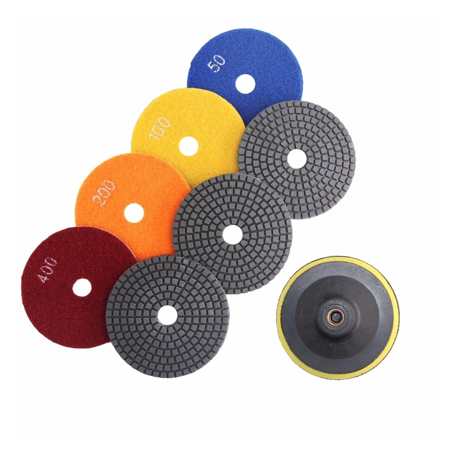 3-calowe / 4-calowe podkładki polerskie Grit 50-3000 Pad polerski na mokro Kamień Granit Marmur Narzędzia ścierne(10PCS G800,4 inches)