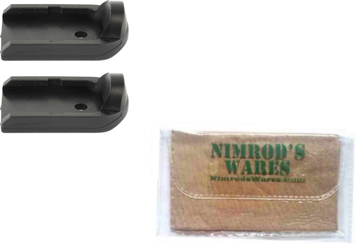 Nimrod's Wares Two Pearce Grip Glock 17 19 34 GEN 5 Baseplates Enhanced PG-G5BP Bundle Microfiber Cloth