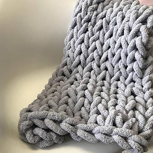 Miniatura 2 de Manta de felpilla de punto grueso de tamaño pequeño de 32 x 32 pulgadas, manta de ganchillo súper voluminosa para decoración del hogar