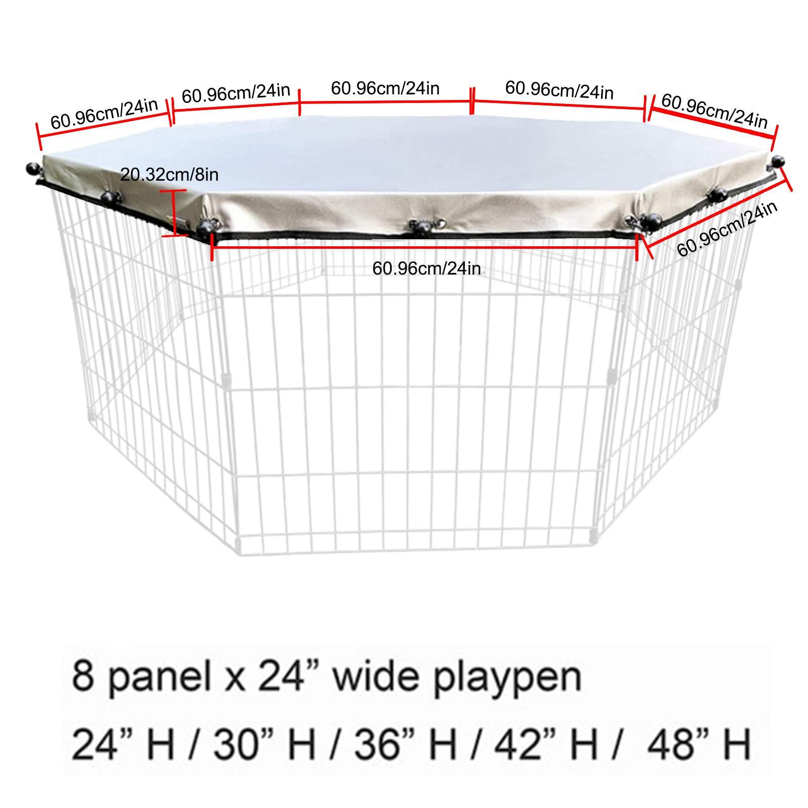 Teksome parc pour chien | Housse supérieure résistante au soleil et à la pluie | Housse supérieure en tissu maillé portable, pliable et lavable