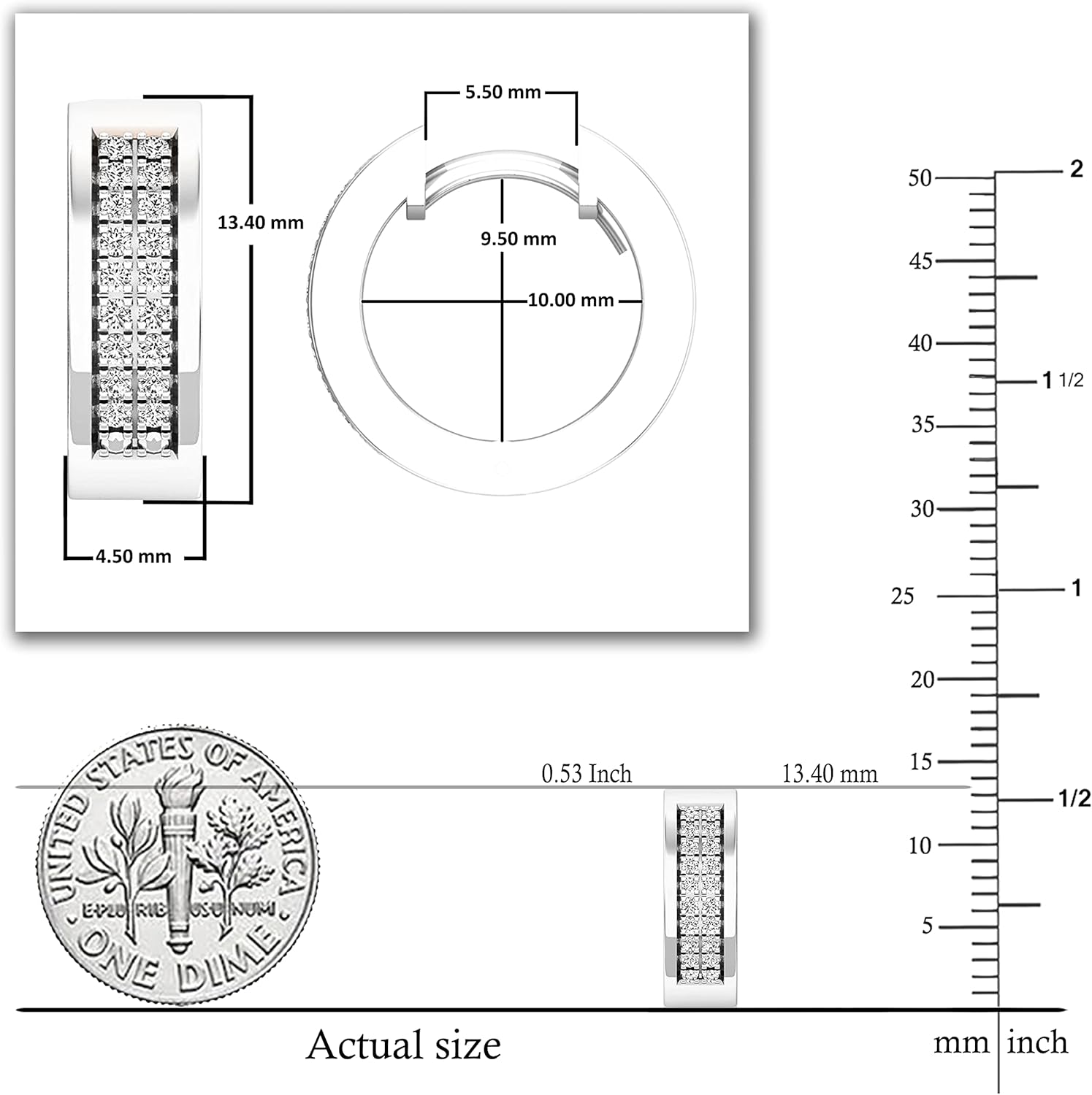 Dazzlingrock Collection 0.12 Carat (ctw) Round Diamond Mens Women Unisex Huggie Hoop Earrings, Sterling Silver