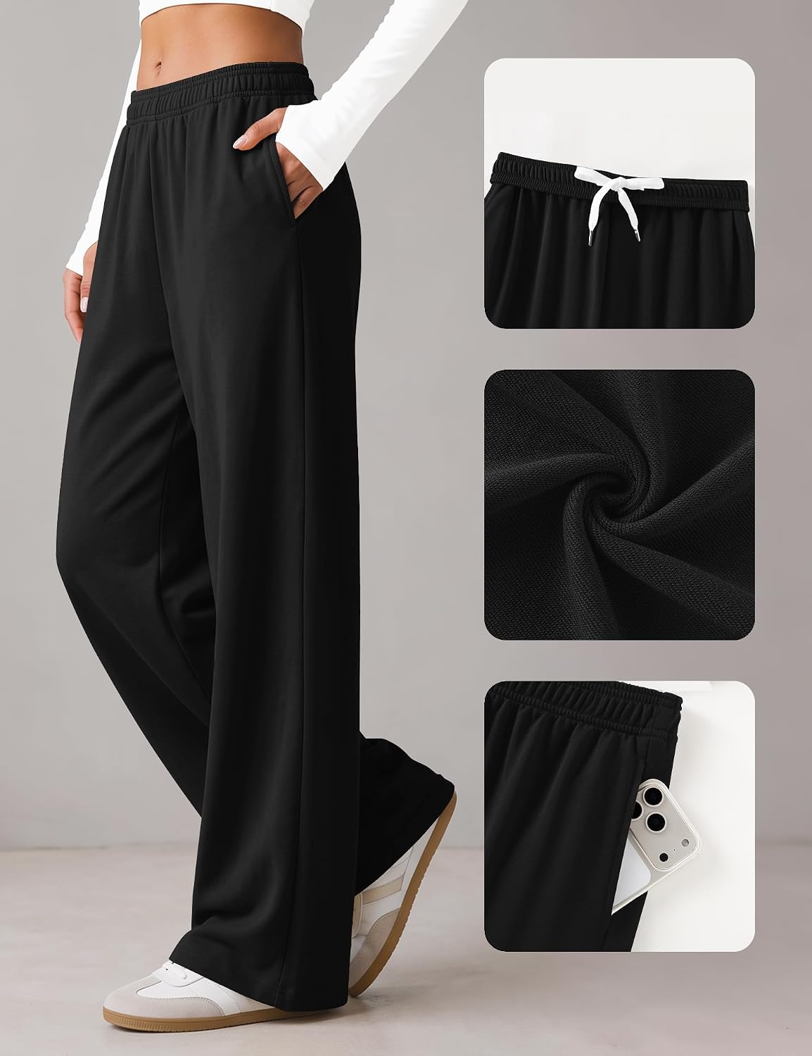 LOMON Women Wide Leg Sweatpants Baggy Lounge Sweat Pant Fall Spring Clothes