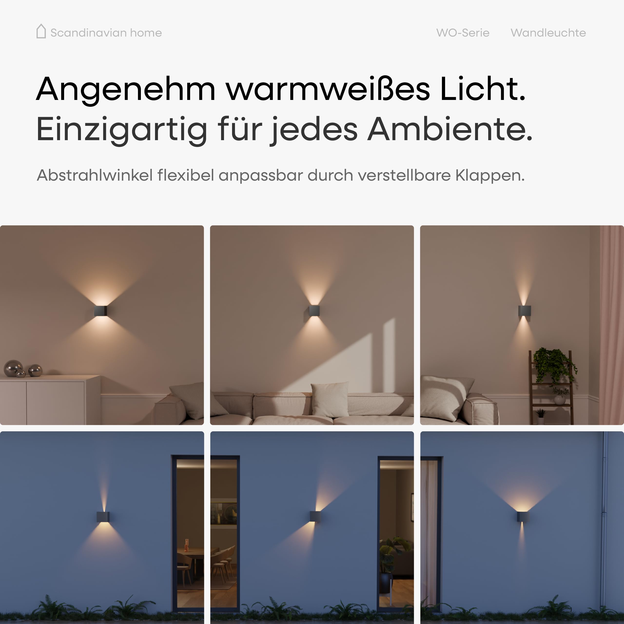 Scandinavian home Lysea Lampa ścienna antracytowa szara