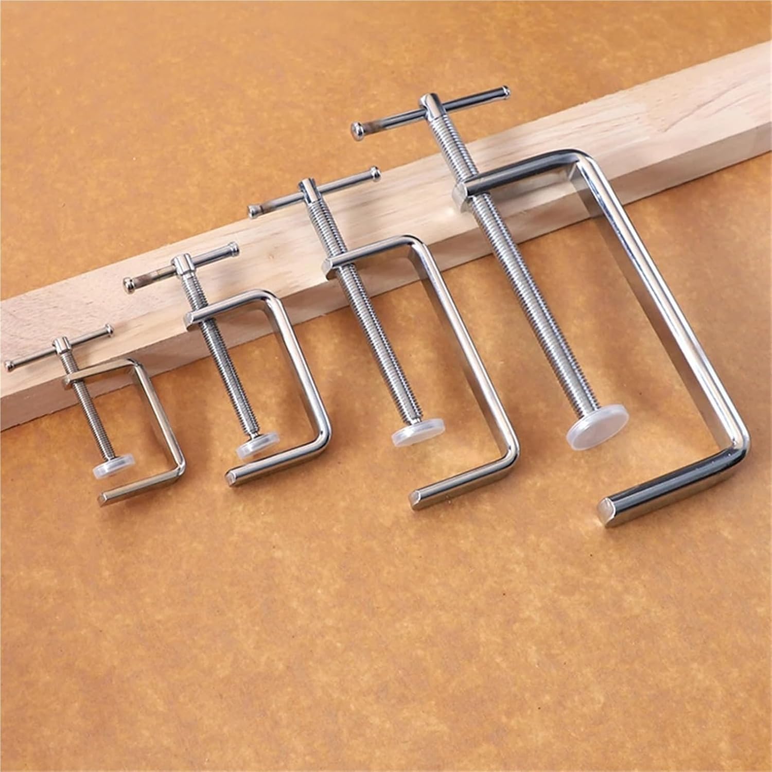 C-Clamp 4pcs Woodworking Fixture Firm Gripping C-Clip Board Clamping Device Rocker Carpentry Wooden Fixed Clip For Holding Workpieces During Various Projects(D)