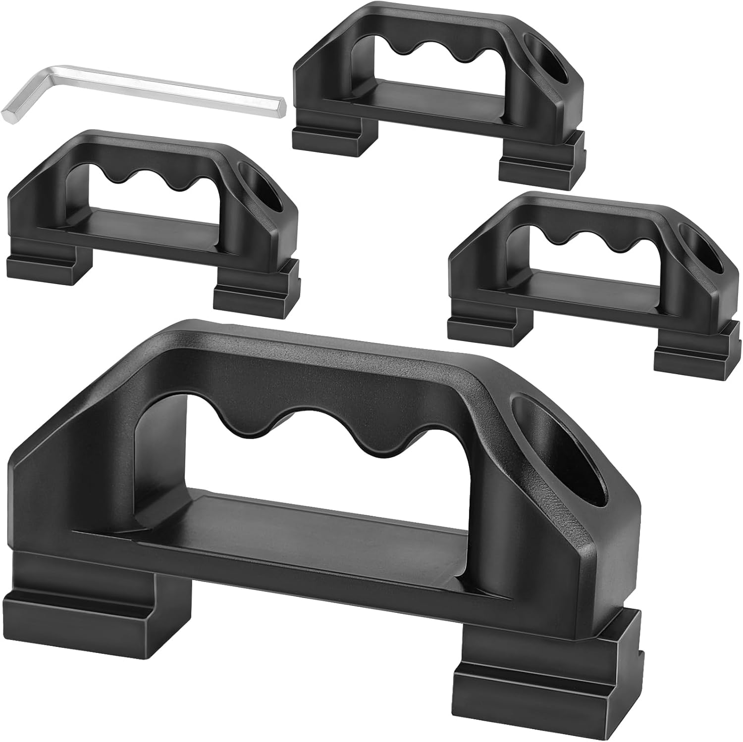 Aluminum Truck Bed Tie Down Anchors Fit for Toyota Tacoma/Tundra Bed Rail Accessories, Bed Rail Cleats Trailers Hooks Cargo Mount Heavy Duty T Slot Nuts D-Ring Tie Down Anchor (Black, 4PCS) Black 4PCS Tie Down Anchors