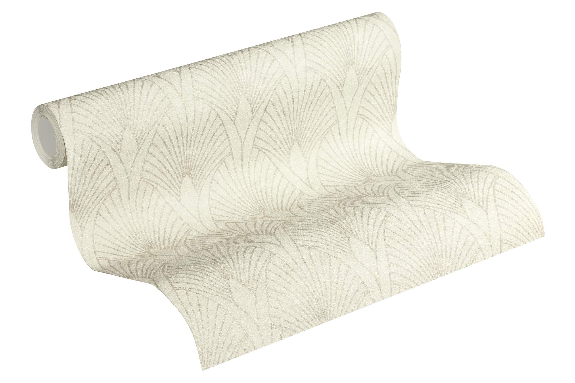 Art Deco Wallpaper 50's Glam New Walls A.S. Création Non-Woven Wallpaper 10.05 m x 0.53 m Creme Gold White Made in Germany 374271 37427-1