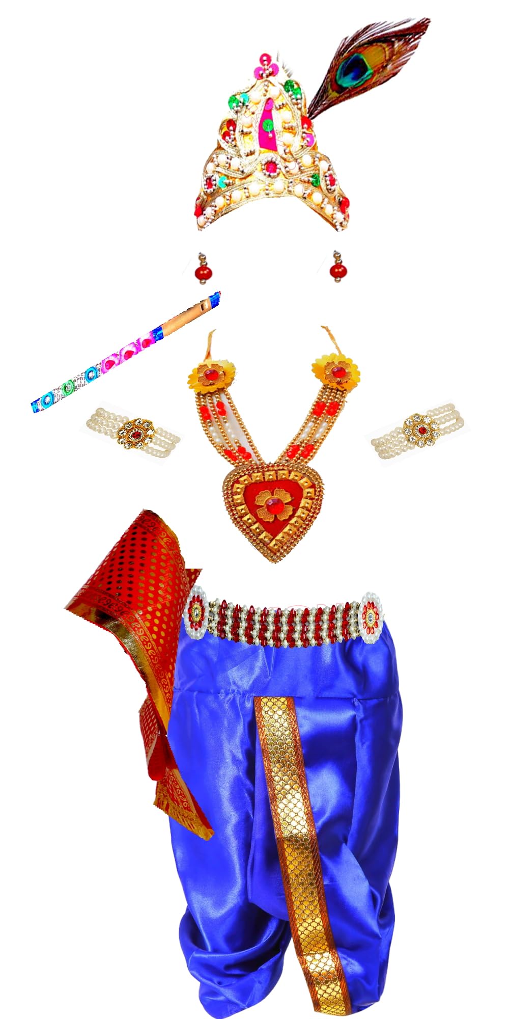 BLU VAPOUR Krishna dress for Kids, krishna dress for baby boy, kanha dress for kids, krishna costume for baby boy,krishna costume for Janmashtami,3 Months-8 Years