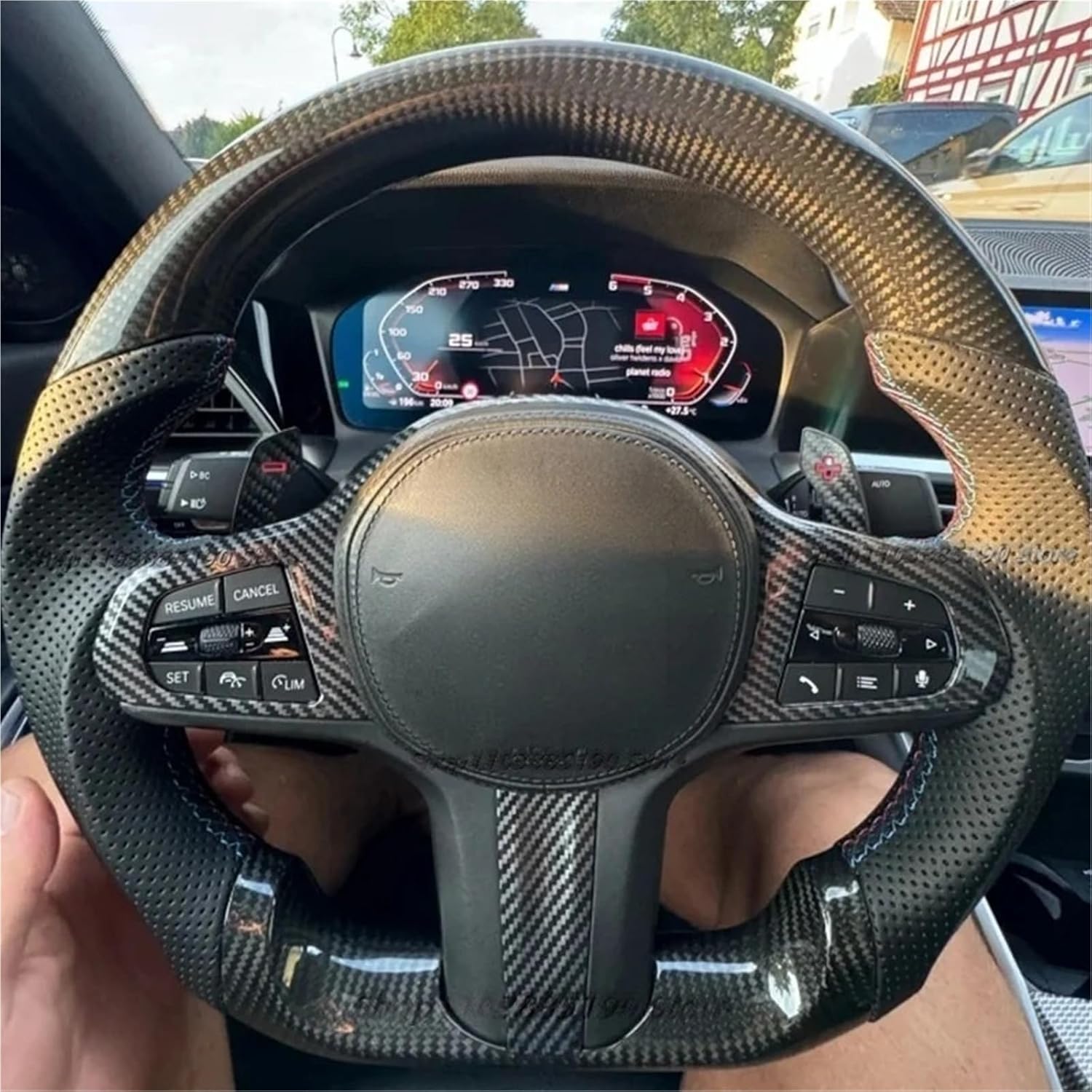 Premium Carbon Fiber Steering Wheel Compatible With BMW G20 G21 G22 G28 G80 F40 F44 F82 F83 F87 M2 M3 M4 Accessories(Style 1 with heating)